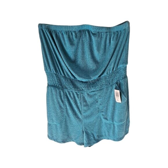 TORRID Plus Size Biscay Bay Blue Color Beach Romper Size 2X - Picture 10 of 13